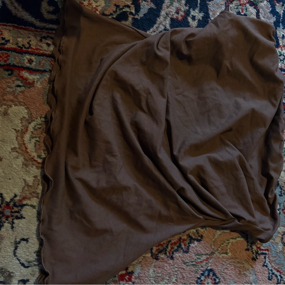 Brown Scalloped Edge Skirt